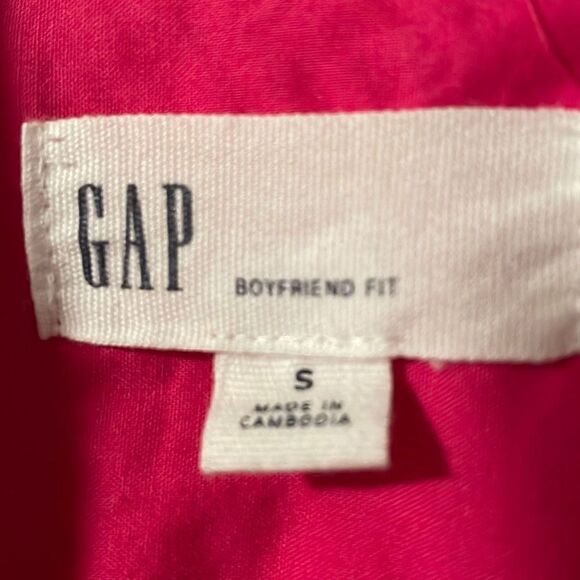 GAP pink boyfriend fit 100% cotton collar button front shirt S - Picture 11 of 12